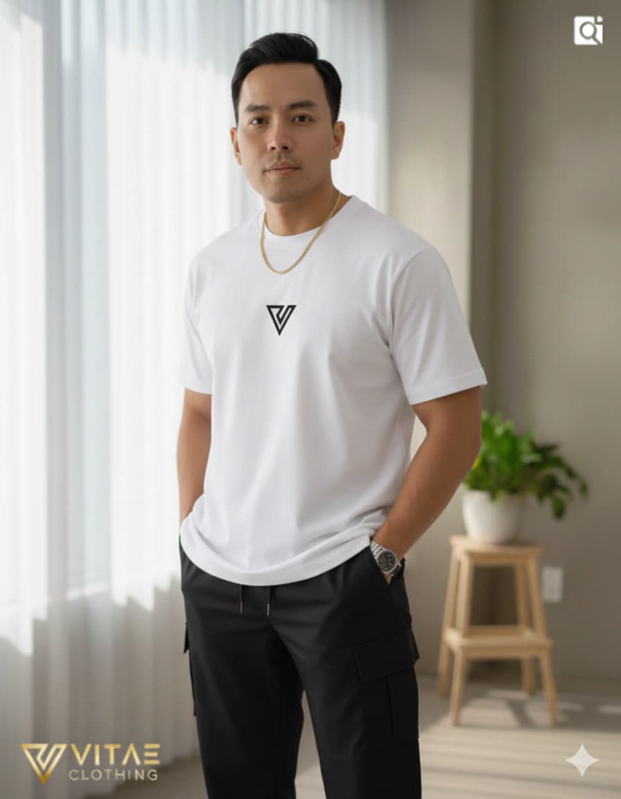 Remera Blanca Logo Vitae vista 2