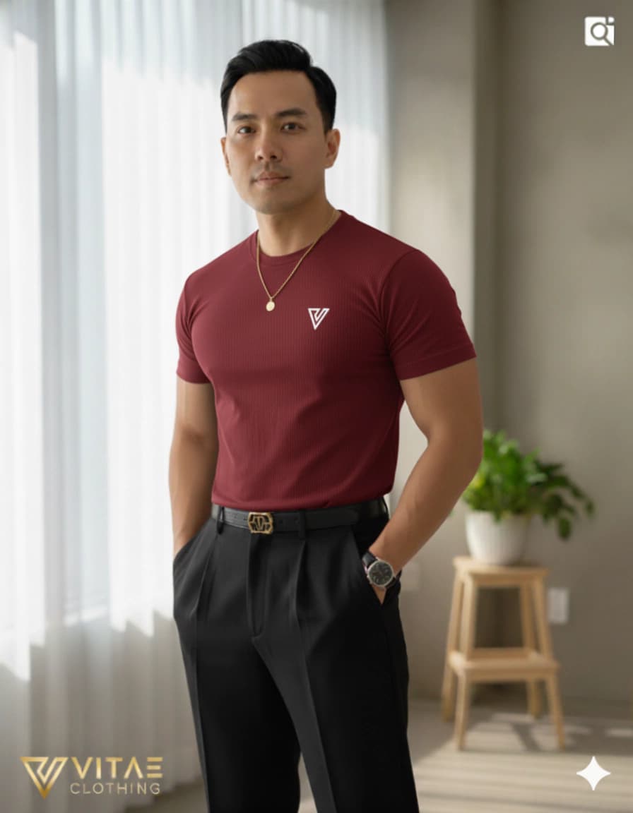 Remera Ribbed Bordo vista 2