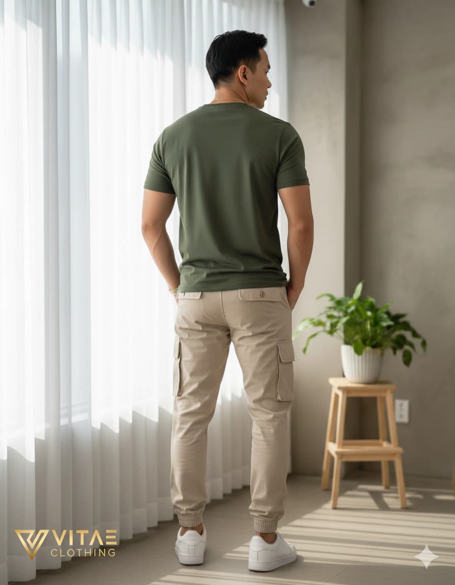 Remera Verde Militar Vitae vista 3